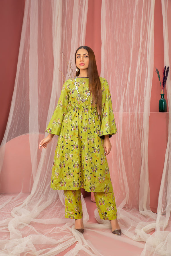 2 Piece Green Unstitched Doriya Linen
