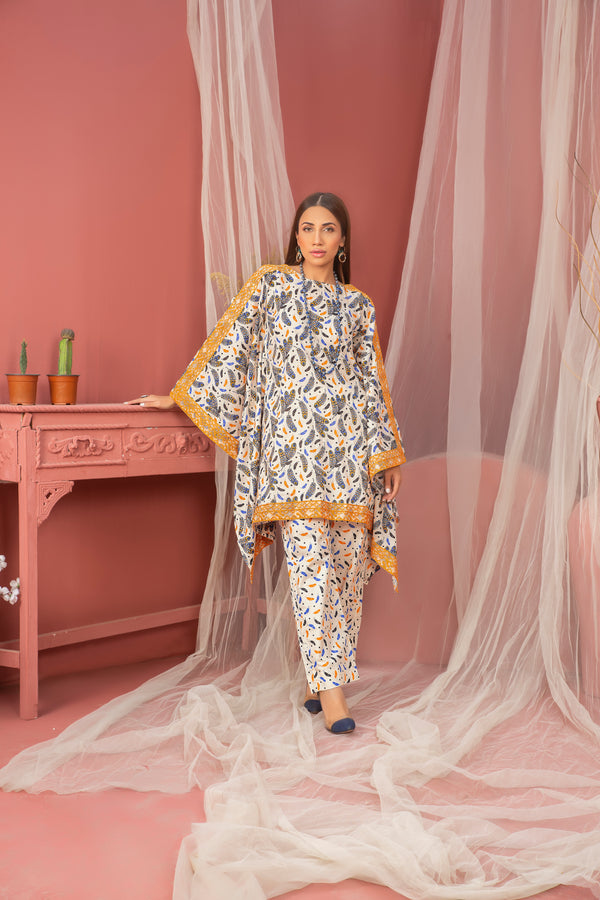 2 Piece Off-White Unstitched Doriya Linen
