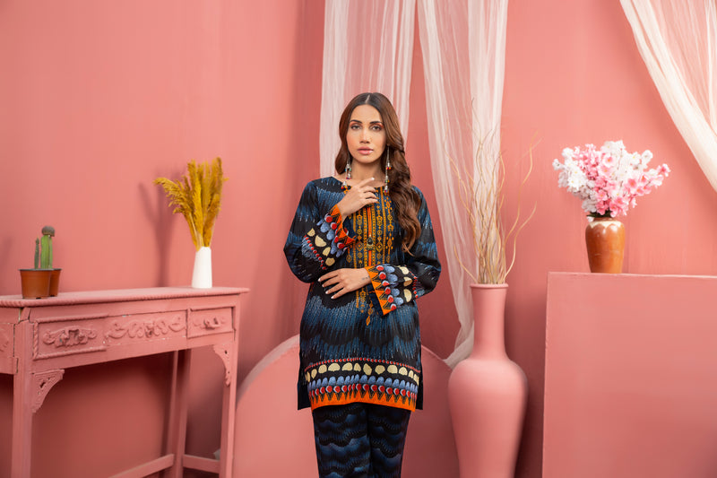 2 Piece Grey Unstitched Doriya Linen