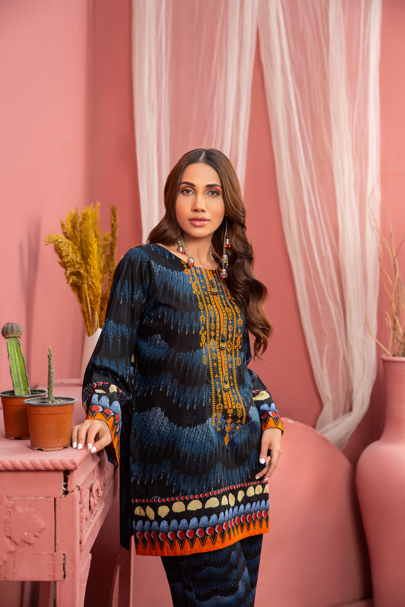 2 Piece Grey Unstitched Doriya Linen