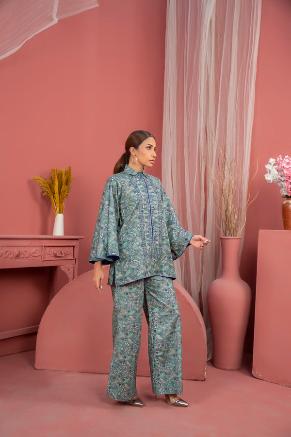 2 Piece Grey Unstitched Doriya Linen