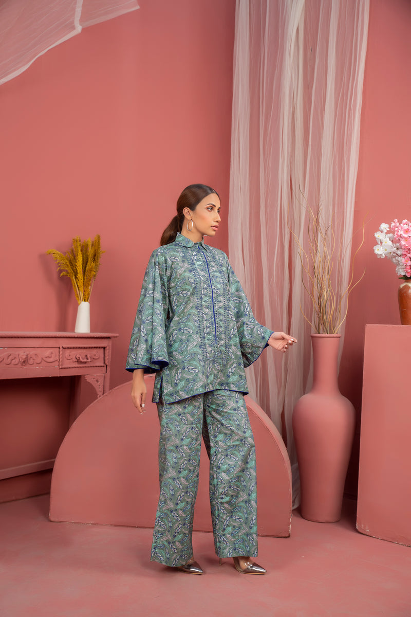 2 Piece Grey Unstitched Doriya Linen