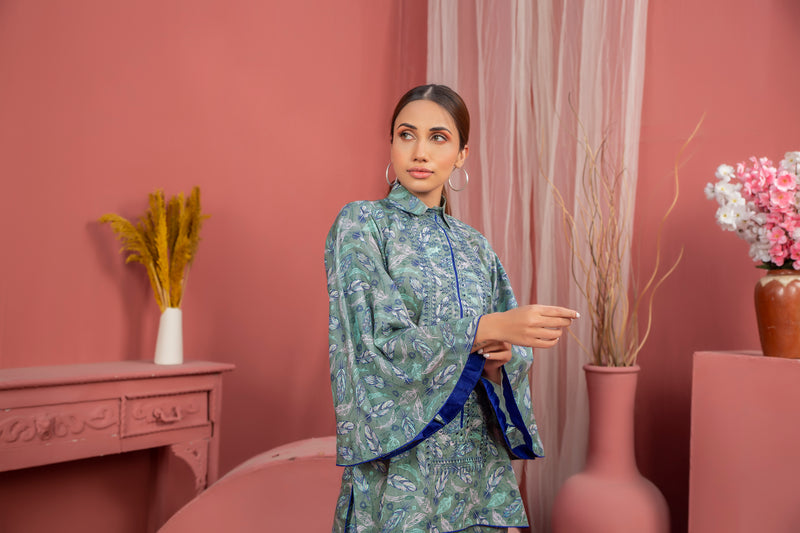 2 Piece Grey Unstitched Doriya Linen