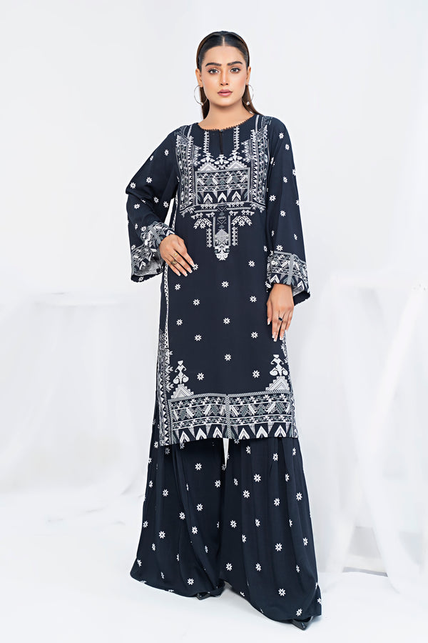 2 Piece Black Unstitched Doriya Linen