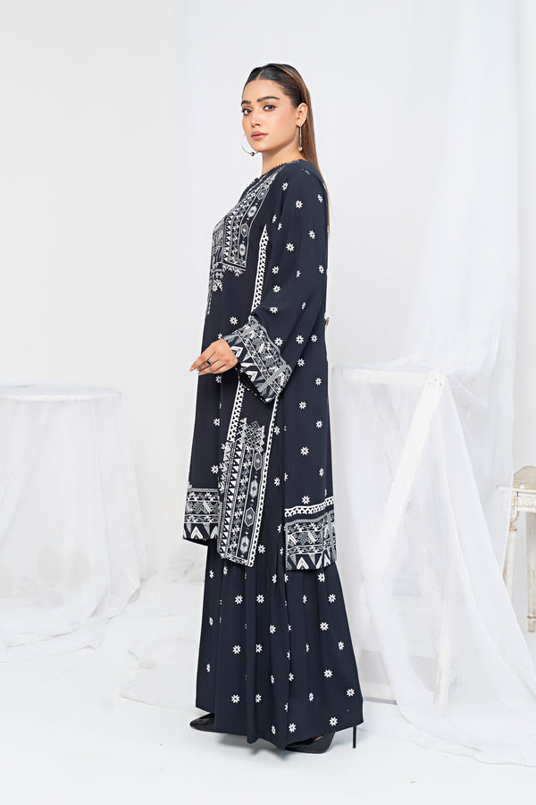 2 Piece Black Unstitched Doriya Linen