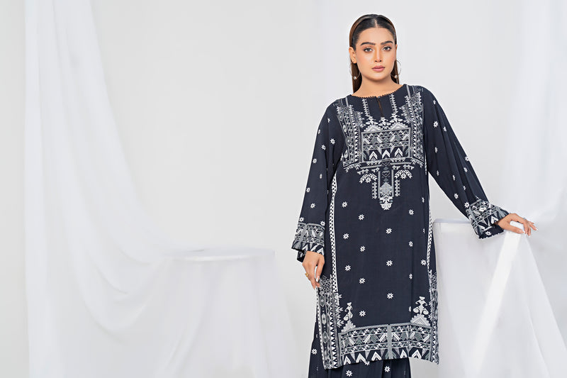 2 Piece Black Unstitched Doriya Linen