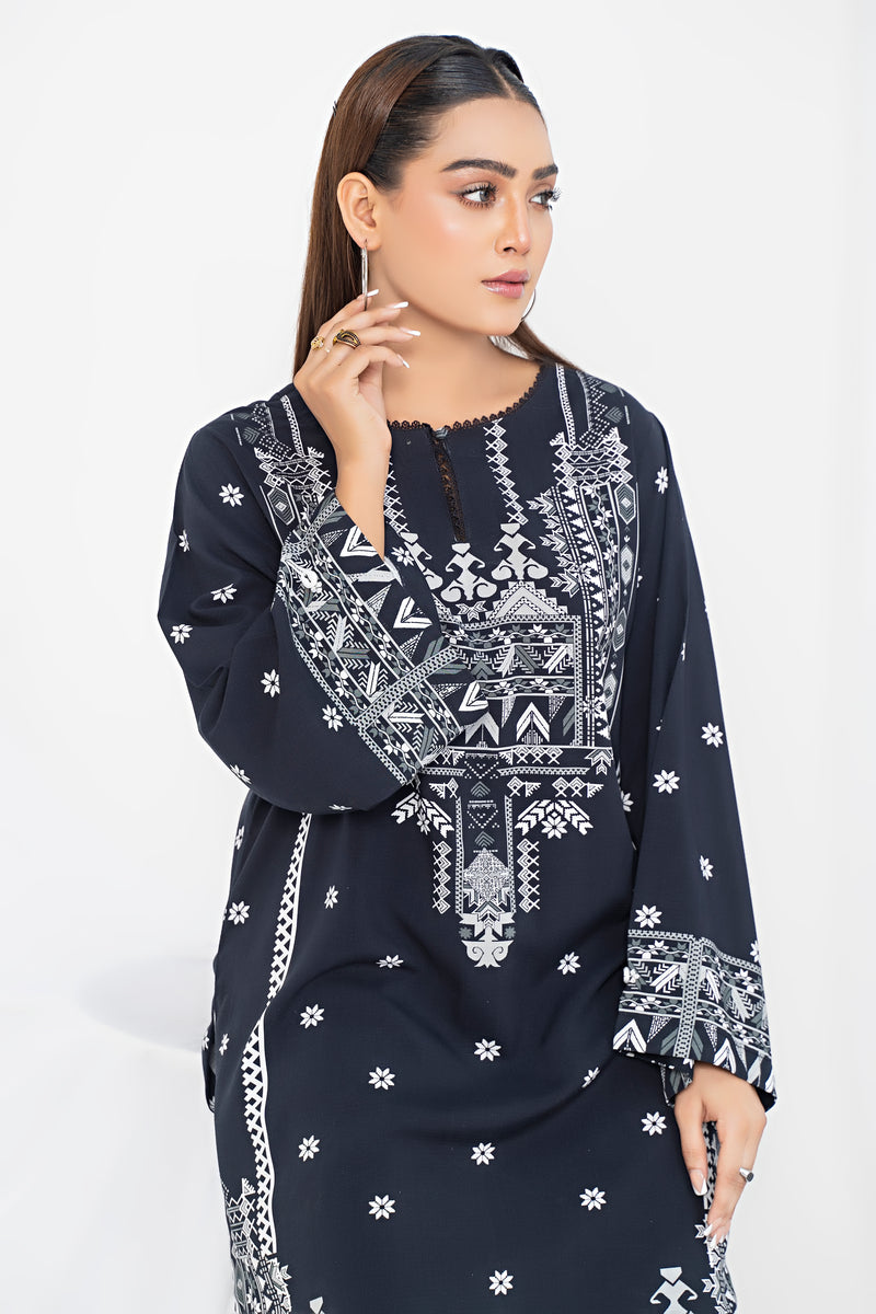 2 Piece Black Unstitched Doriya Linen